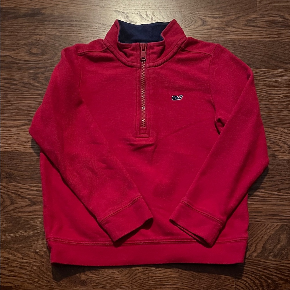 Vineyard Vines Kids Red and Navy Half-Zip Jacket